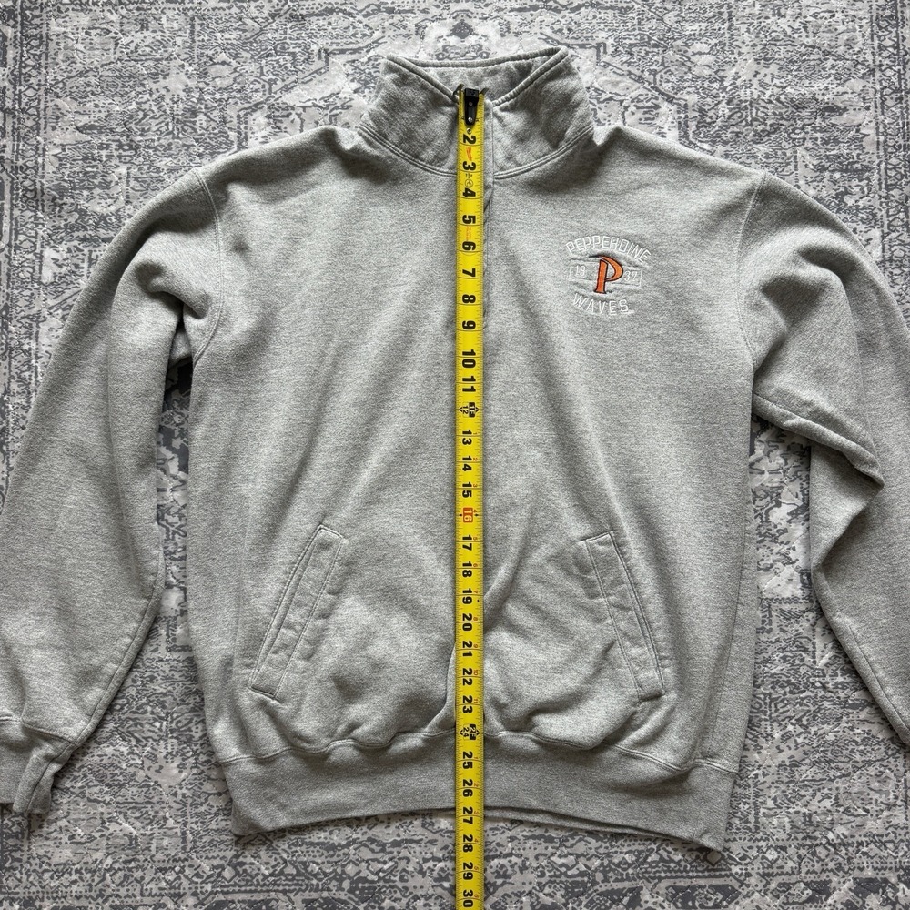 Champion Pepperdine University Waves Eco Fleece 1/4 Zip Sweatshirt Gray Large - Picture 4 of 13
